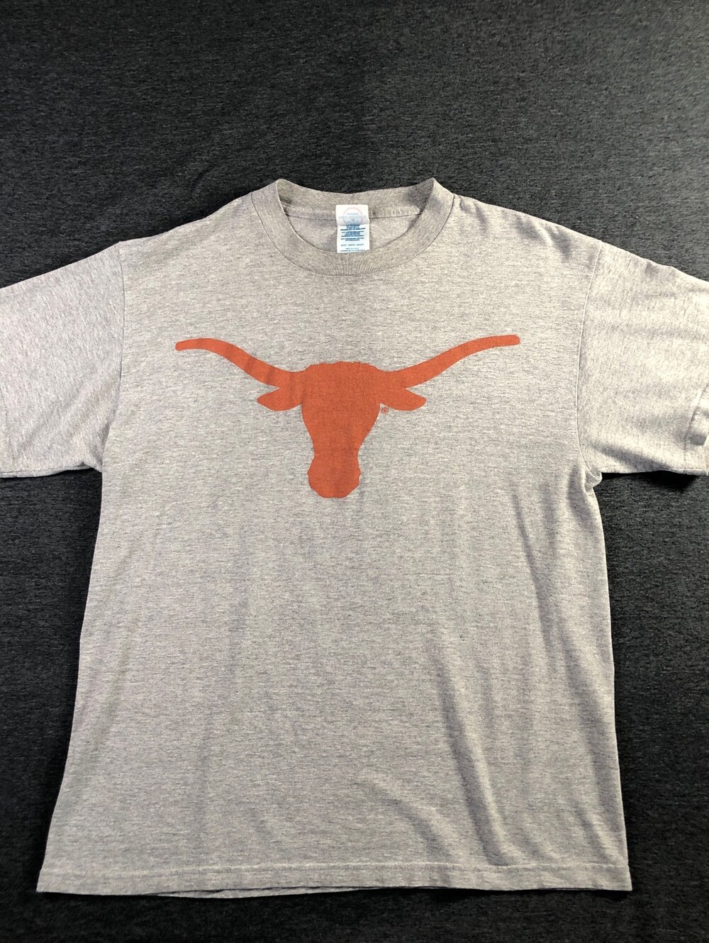 Vintage Texas Longhorn Gray Men's Short-Sleeve T-Shirt with Burnt Orange Graphic